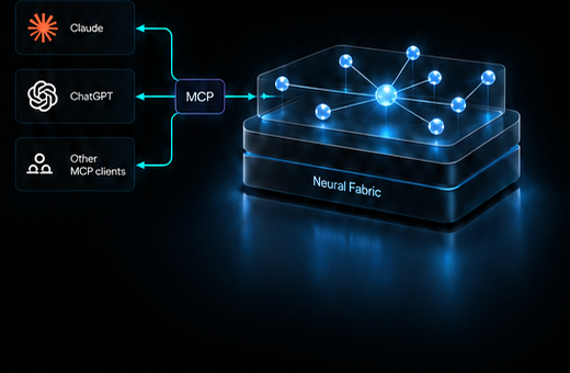 Claude, ChatGPT, and other MCP clients connect through MCP to Neural Fabric.